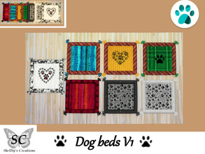 Sims 4 — Dog beds V1 (Cats&Dogs required) by Shellty — 7 Swatches of these stylish beds Only for Pets Cats&Dogs