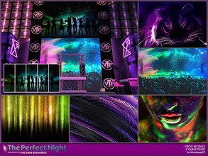 Sims 4 — The Perfect Night Neon Murals by Moniamay72 — The Perfect Night Neon Murals. 6 variations. All 3 wall sizes. On