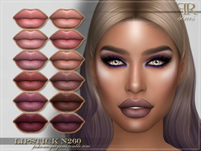 Sims 4 — Lipstick N260 by FashionRoyaltySims — Standalone Custom thumbnail 12 color options HQ texture Compatible with HQ
