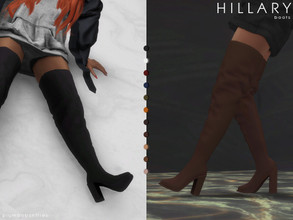 Sims 4 — HILLARY | boots by Plumbobs_n_Fries — New Mesh Thigh High Boots HQ Texture Female | Teen - Elders Hot and Cold