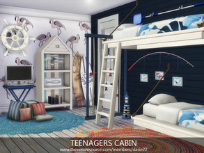 Sims 4 — TEENAGERS CABIN by dasie22 — TEENAGERS CABIN is a beautiful room in seafaring style. Please, use code