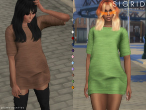 Sims 4 — SIGRID | oversized top by Plumbobs_n_Fries — New Mesh Oversized Top HQ Texture Female | Teen - Elders Hot