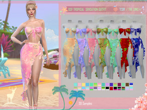 Sims 4 — DSF TROPICAL  SENSATION OUTFIT by DanSimsFantasy — Outfit to enjoy a tropical environment. You have 30 samples.