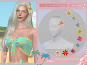 Sims 4 — DSF ACCESSORIE TS FLOWER IN HAIR by DanSimsFantasy — Enjoy the atmosphere with a beautiful flower in your hair.