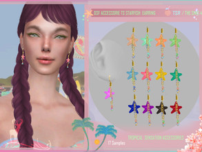 Sims 4 — DSF ACCESSORIE TS STARFISH  EARRING by DanSimsFantasy — Starfish earrings with a chain that holds a snail and