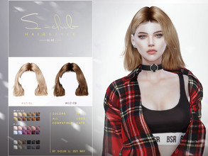 Sims 4 — sclub_ts4_LL hair_n87 by S-Club — Natural short hair for girls 36 swatches, hope you like, thank you!