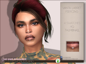 Sims 4 — Vanta Labret Piercing by PlayersWonderland — .4 Swatches .HQ .Custom thumbnail +Custom specularmap Brown haired