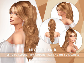 Sims 4 — Nicole Hair (Patreon Early Access) by SonyaSimsCC — - Long ponytail for your sims. Perfect for formal occasions,