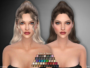 Sims 4 — #218b&e - Female Hairstyles Set by Cazy — Meshes and Colors for B & E versions of #218. Female