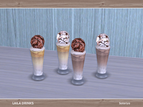 Sims 4 — Laila Drinks. Drink with Cookies by soloriya — Decorative drink. Part of Laila Drinks set. 4 color variations.