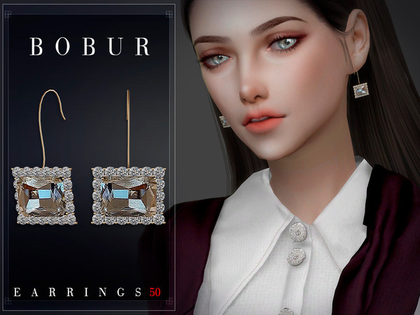 Sims 4 — Bobur Earrings 50 by Bobur2 — Earrings with crystals 4 colors HQ I hope you like it