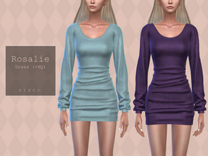 Sims 4 — Rosalie Dress. by Pipco — A trendy dress in 18 colors. Base Game Compatible New Mesh All Lods HQ Compatible