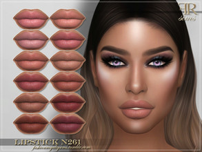 Sims 4 — Lipstick N261 by FashionRoyaltySims — Standalone Custom thumbnail 12 color options HQ texture Compatible with HQ
