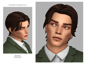 Sims 4 — Freddy Hairstyle by -Merci- — New Maxis Match Hairstyle for Sims4. -For male, teen-elder. -Base Game compatible.