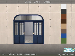 Sims 4 — Stella Open Door 3x3 by Mincsims — for short wall 8 swatches