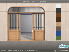 Sims 4 — Stella Open Door 4x4 by Mincsims — for medium wall 8 swatches