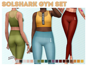 Sims 4 — Solshark Athletic Set by Solistair — Gym gear set with a sport bra and leggings in three lengths. Comes in 20