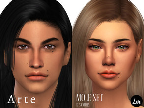 Sims 4 — Arte mole set by Lucy_Muni — Set of moles, 12 swatches, can be used with any skin.