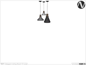 Sims 4 — Glasgow Triple Ceiling Lamp Short by ArtVitalex — Living Room Collection | All rights reserved | Belong to 2021