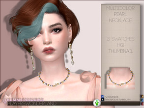 Sims 4 — Multicolor Pearl Necklace by PlayersWonderland — A trendy multicolored pearl necklace for any occasion. It comes