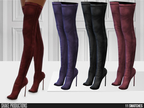 Sims 4 — ShakeProductions 678 - Leather High Heels by ShakeProductions — Shoes/High Heel-Boots New Mesh All LODs
