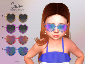 Sims 4 — Cuore Sunglasses Toddler  by Suzue — -New Mesh (Suzue) -20 Swatches -For Female and Male (Toddler) -HQ