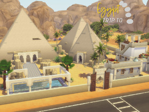 Sims 4 — Trip to Egypt by GenkaiHaretsu — Egyptian park also suitable for rent. Three pyramids with a complex of