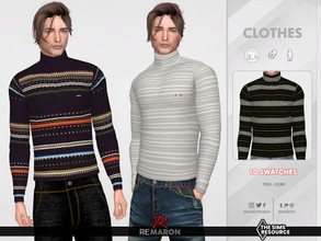 Sims 4 — Turtleneck Sweater 01 for Male Sims by remaron — Turtleneck Sweater for YA Male in The Sims 4 File name: