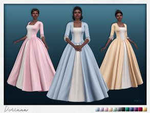 Sims 4 — Doriana Dress by Sifix2 — A fantasy gown inspired by historical fashion. Available in 12 colors for teen, young