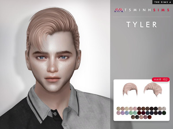 Sims 4 — Tyler ( Hair 152 ) by TsminhSims — New meshes - 30 colors - HQ texture - Custom shadow map, normal map - All