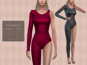 Sims 4 — Serpent Bodysuit. by Pipco — An asymmetrical bodysuit in 13 colors. Base Game Compatible New Mesh All Lods HQ