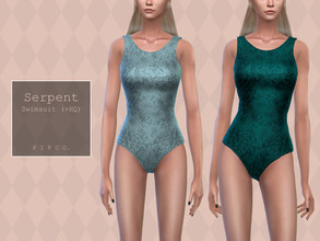 Sims 4 — Serpent Swimsuit. by Pipco — A snake pattern swimsuit in 17 colors. Base Game Compatible New Mesh All Lods