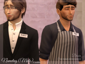 Sims 4 — Nametag (Male) by Dissia — Accessory nametag for males 8 swatches (each different name) Right bracelet category