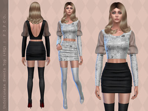 Sims 4 — Unfortunate Events Top II by Pipco — A blouse with transparent sleeves in 10 colors. Base Game Compatible New