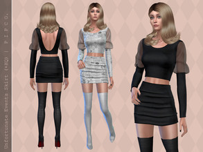 Sims 4 — Unfortunate Events Skirt II by Pipco — A sleek mini skirt in 10 colors. Base Game Compatible New Mesh All Lods