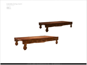 Sims 4 — Estrella livingroom - low coffee table by Severinka_ — Carved antique low wood coffee table From the set