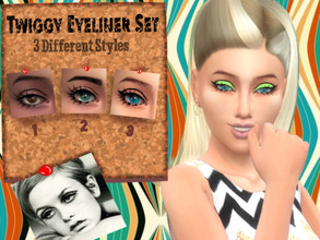 Sims 4 — Twiggy Eyeliner Set by _alttrait_ — Three separate styles of eyeliner inspired by the one and only Twiggy! All