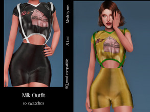 Sims 4 —  Milk Outfit  by couquett — outfit compatible with HQ mod ideal for teens and adults this outfit have a