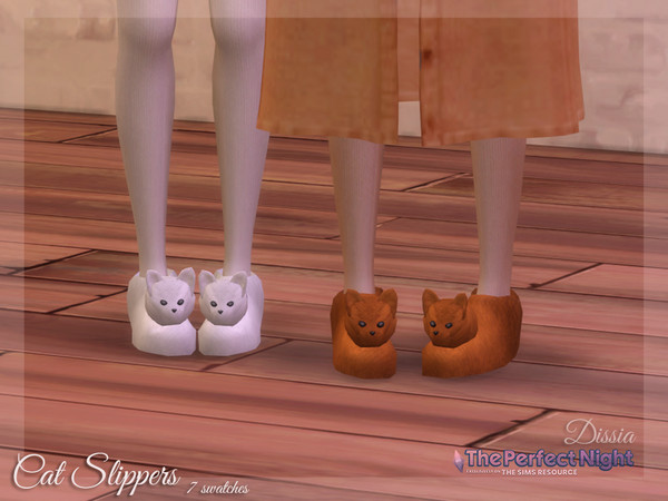 Sims 4 — The Perfect Night - Cat Slippers by Dissia — Cute cat slippers for your perfect night at home! Available in 7