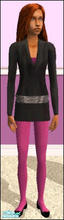 Sims 2 — Black dress with pink tights by bottledinsanity — 