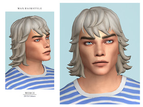 Sims 4 — Max Hairstyle by -Merci- — New Maxis Match Hairstyle for Sims4. -For male, teen-elder. -Base Game compatible.