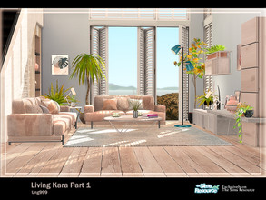 Sims 4 — Living Kara Part 1 by ung999 — A new living room set for your sims in this summer. The set comes in 2 parts,