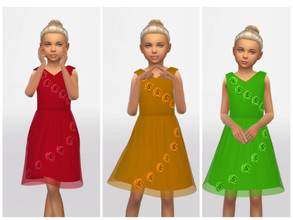 Sims 4 — ErinAOK Girl's Dress 0530 by ErinAOK — Girl's Dress 9 Swatches