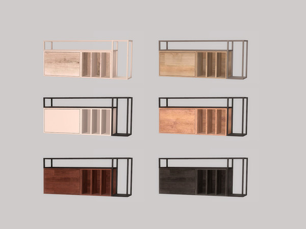 Sims 4 — Living Kara - Wall Shelf by ung999 — Living Kara Wall Shelf Color Options : 6