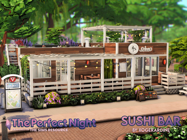 Sims 4 — The Perfect Night - Sushi Bar by xogerardine — When you think of a perfect night, what do you think of? A bar?