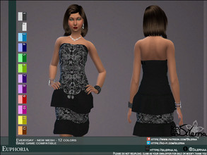 Sims 4 — Euphoria by Silerna — - Basegame compatible - New mesh - all Lods - Everyday/Party/Formal - Teen to elder - 12