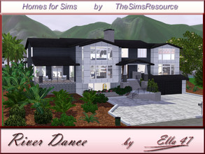 Sims 3 — River  Dance by ella47 — River Dance is a nice home for your Sims Main floor. Living, Dining, Kitchen, Laundry,