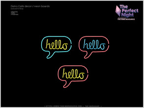 Sims 4 — RetroCafe - Hello neon board by Severinka_ — Hello neon board From the set 'RetroCafe decor / neon boars' The