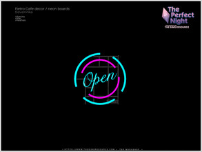 Sims 4 — RetroCafe - Open neon board by Severinka_ — Open neon board From the set 'RetroCafe decor / neon boars' The