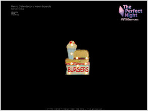 Sims 4 — RetroCafe - Burgers neon board by Severinka_ — Burgers neon boards From the set 'RetroCafe decor / neon boars'